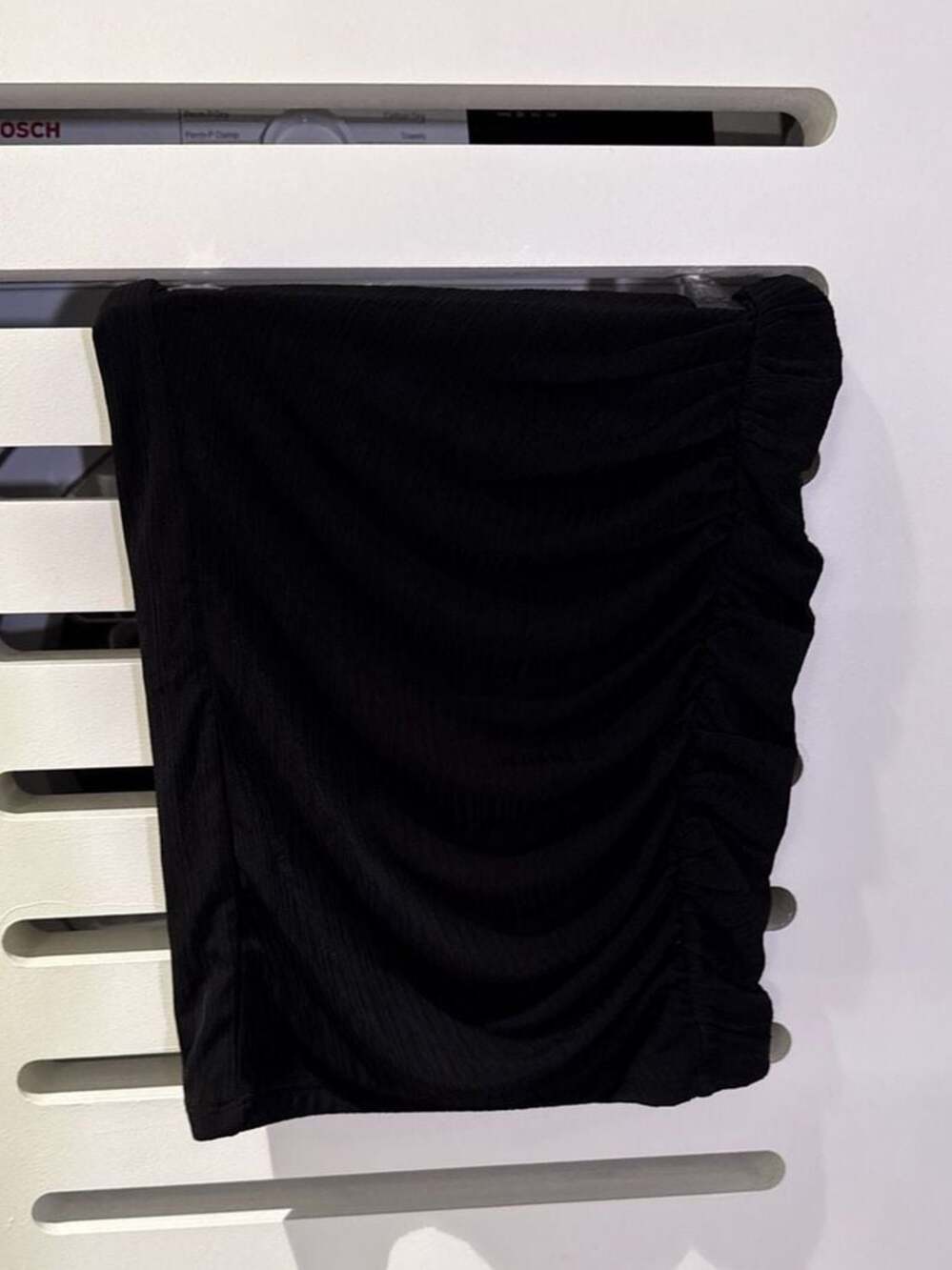 Naked Wardrobe Black Ruched Ribbed Mini Skirt